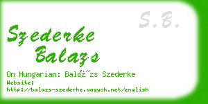 szederke balazs business card